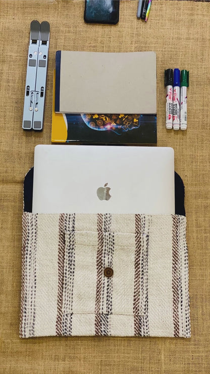 Kese Laptop Sleeve | Hemp Cotton Blend | Washable | Fits 11”-13” screen laptops