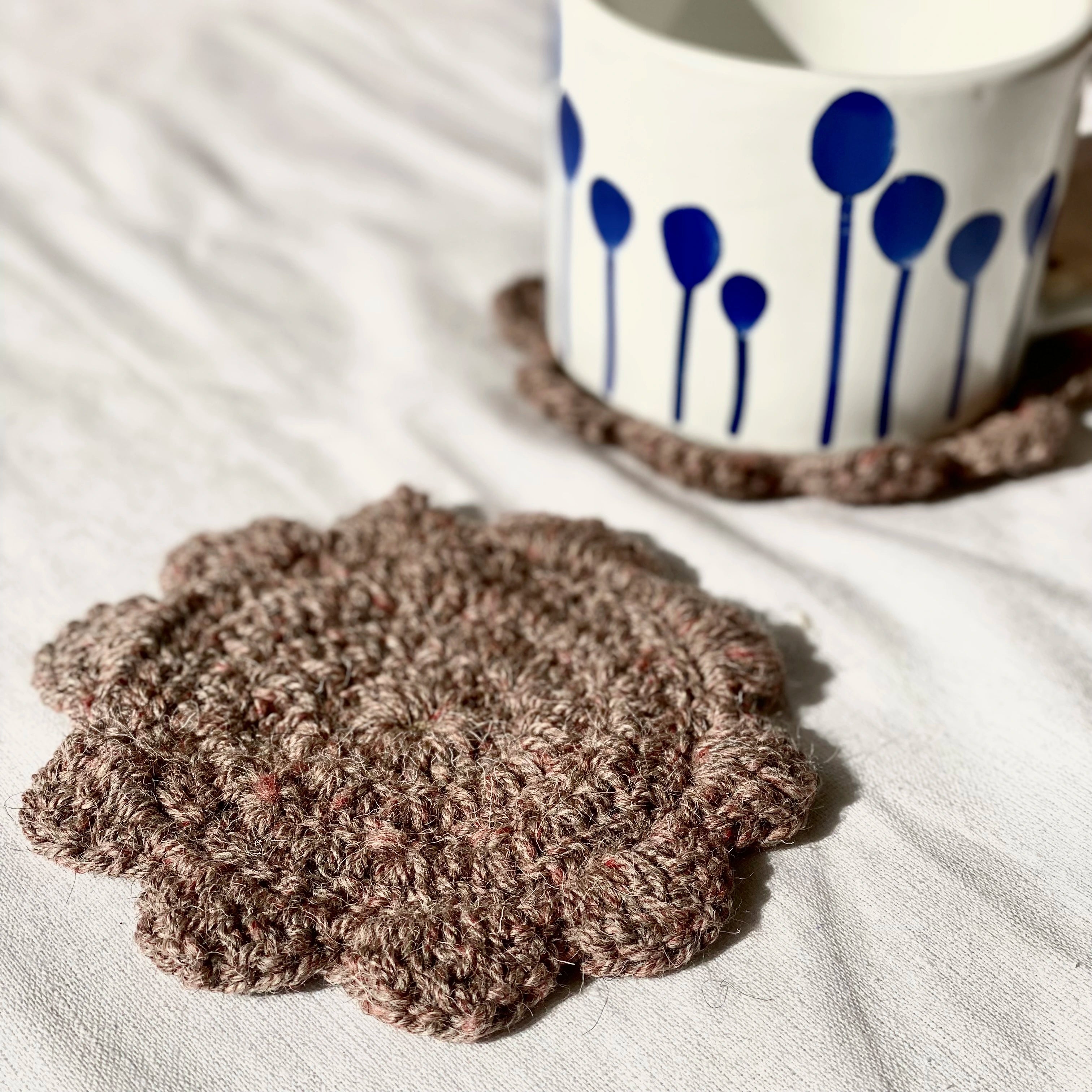 Crochet Coasters - Made in Natural Himlayan Wool