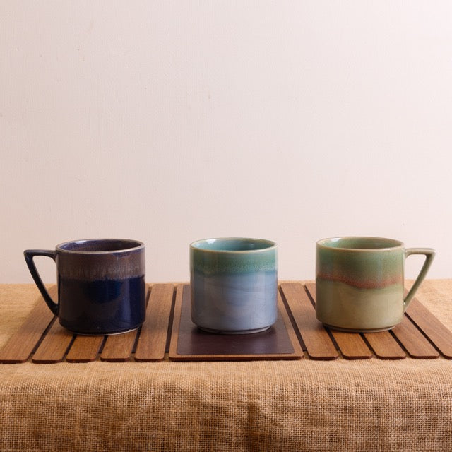 Alsaahil Mug | Light Blue and Light Green | Hand glazed | Microwave Safe