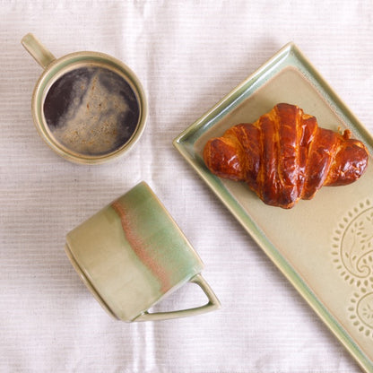 Prithvi Mug | Shades of Green | Hand glazed | Microwave Safe