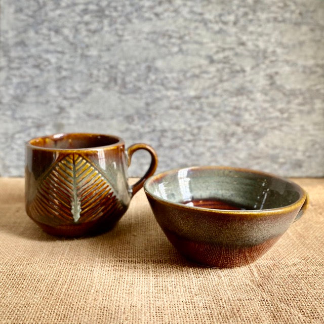Dakkan Mug | Brown and Grey | Hand glazed | Microwave Safe