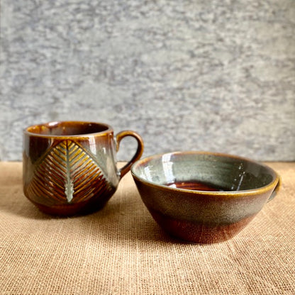 Dakkan Mug | Brown and Grey | Hand glazed | Microwave Safe